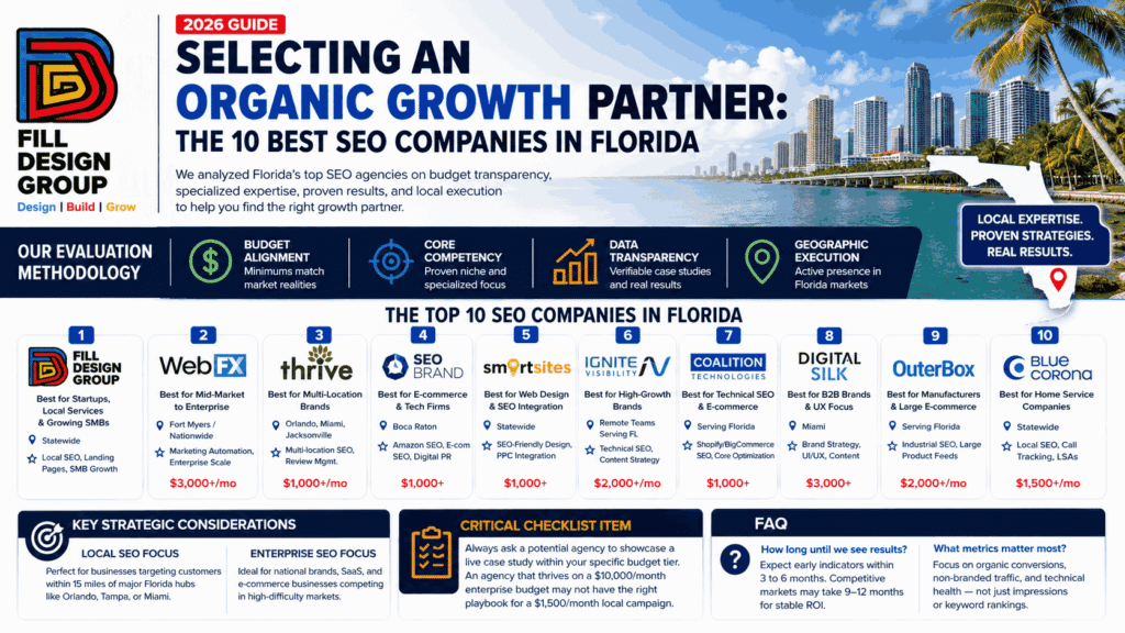 Selecting an Organic Growth Partner The 10 Best SEO Companies in Florida (2026 Guide)