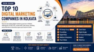 Top 10 Digital Marketing Companies in Kolkata, for SEO, AI SEO, PPC, web design, branding, and marketing to grow your business.